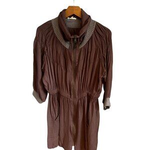 Hem & Thread Brown Zip-Up Dress – Size Large